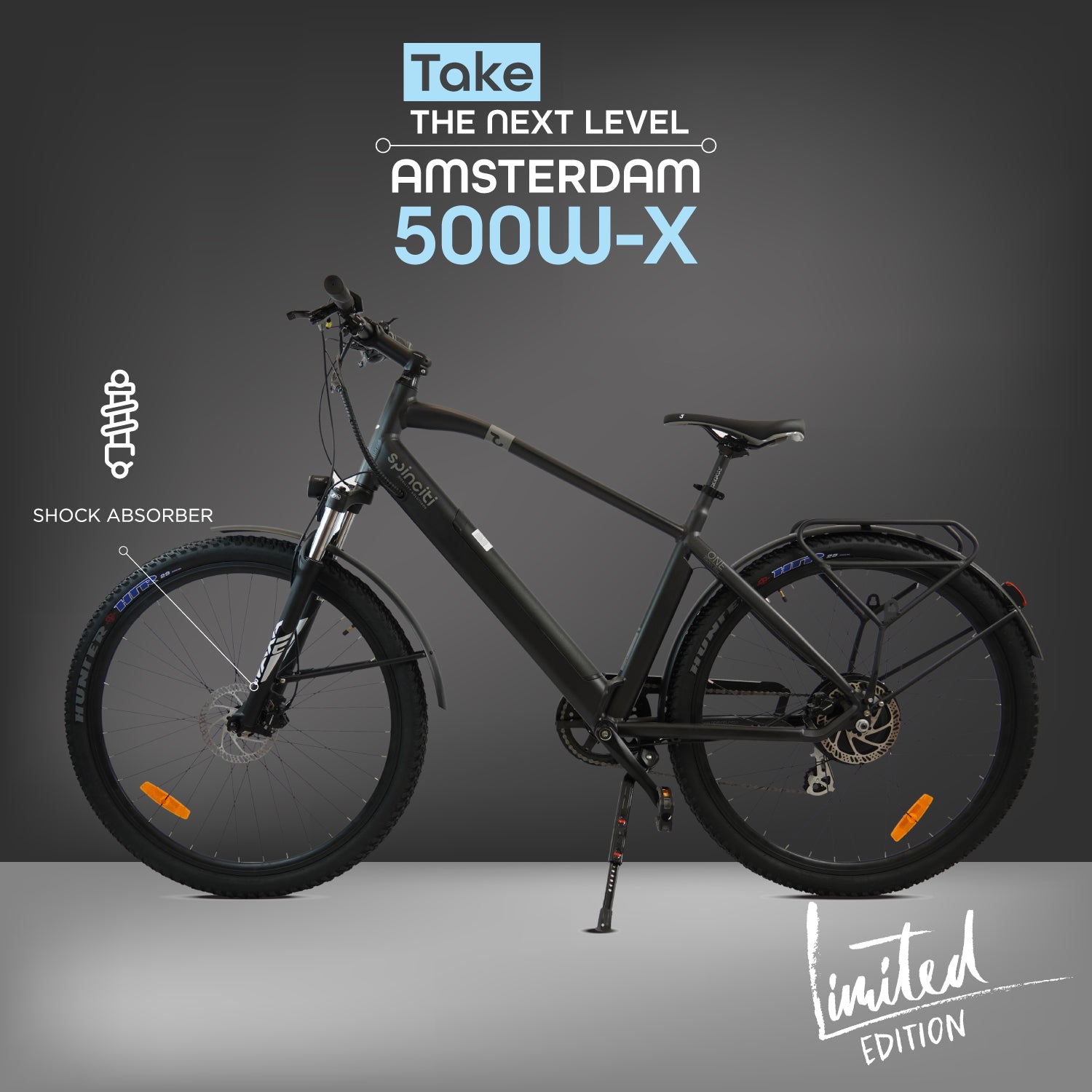 Bicicleta Eléctrica Spinciti Amsterdam 350W-X con suspensión - Edición Limitada